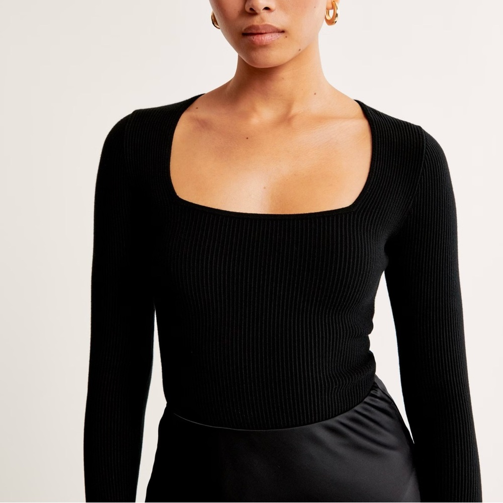 Abercrombie Long Sleeve Ottoman Squareneck Top